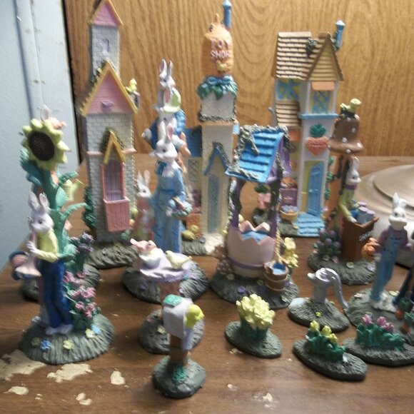 Resin Bunny Village, 15 pieces, - Picture 1 of 1